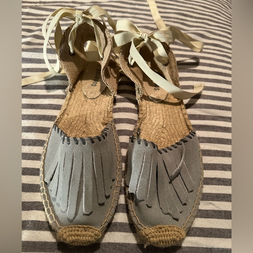 Soludos Size 8.5/9 Suede Wrap Up Sandals